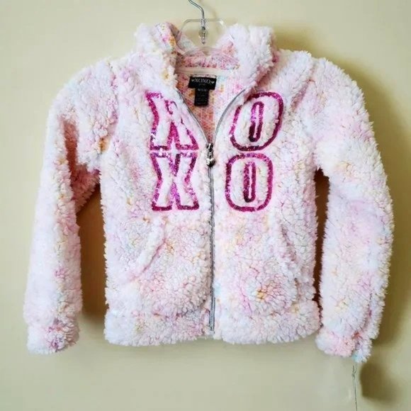 XOXO Girl's Pink Fuzzy Full Zip Hoodie SZ L(6X) - Picture 1 of 7